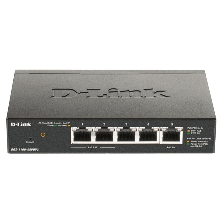 D-Link DGS-1100-05PDV2 Switch 5 Puertos RJ45 Gigabit PoE