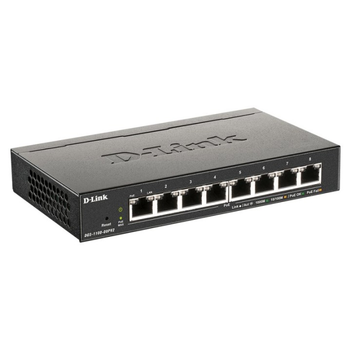 D-Link DGS-1100-08PV2 Smart Switch 8 Puertos Gigabit PoE