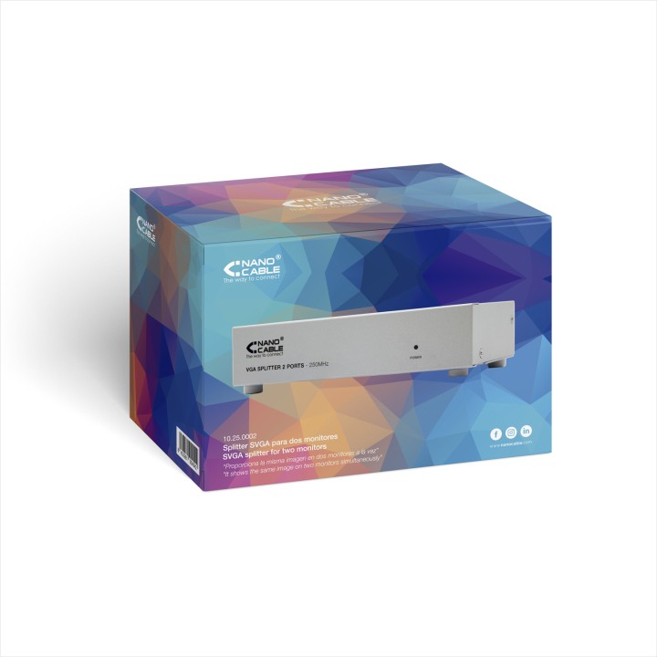 Splitter Nanocable 2xVGA Out Plata (10.25.0002)