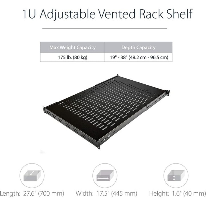 StarTech ADJSHELF Bandeja Perforada 19" 1U para Armario Rack