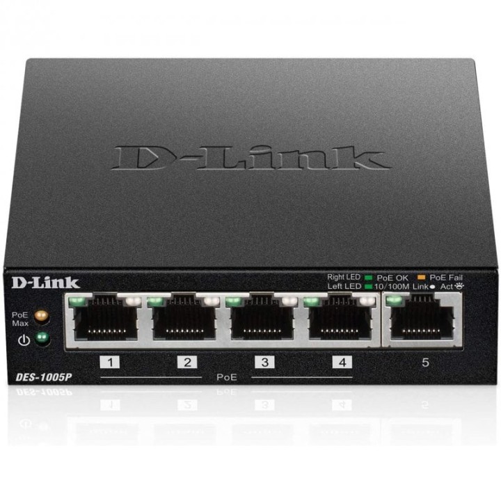 D-Link DES-1005P Switch PoE 5 Puertos Fast Ethernet