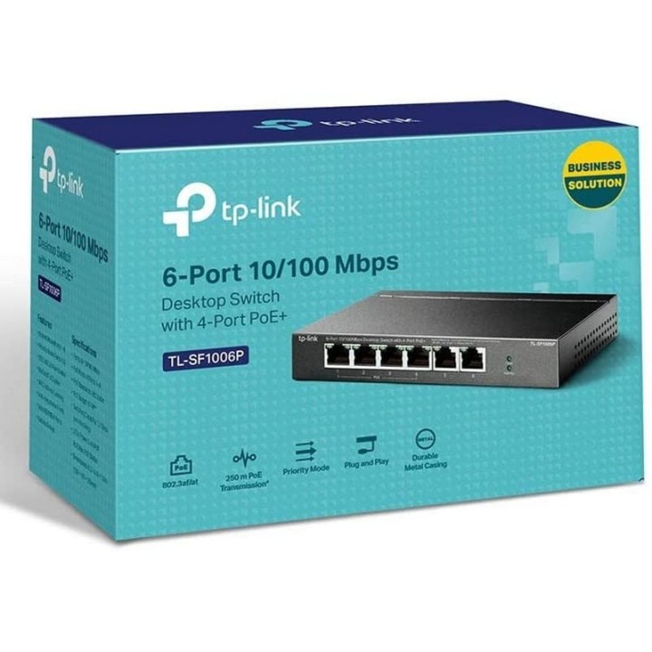 TP-LINK TL-SF1006P Switch Fast Ethernet 6 Puertos con 4 Puertos PoE+