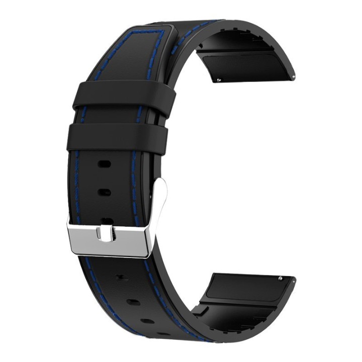 Cool Correa Universal Goma Negro 22mm para Amazfit GTR/Stratos/Huawei/Samsung/Cool Bristol
