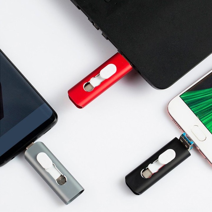 Cool 3 en 1 64GB Lightning / Tipo-C / Micro-USB Gris