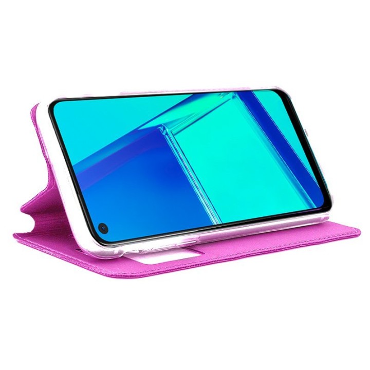 Cool Funda Flip Cover Liso Rosa para Oppo A52 / A72 / A92