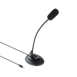 TooQ Micrófono Multimedia Flexible Jack 3.5 mm Negro