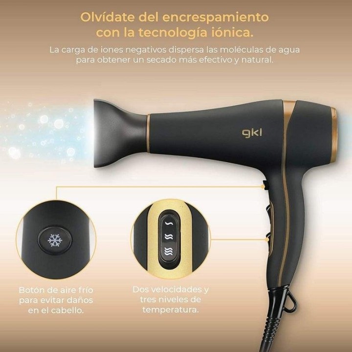 GKL Beauty Onyx S2200 Secador de Pelo Profesional 2200W