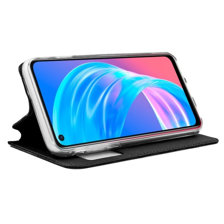 Cool Funda Flip Cover Liso Negro para Oppo A73 5G
