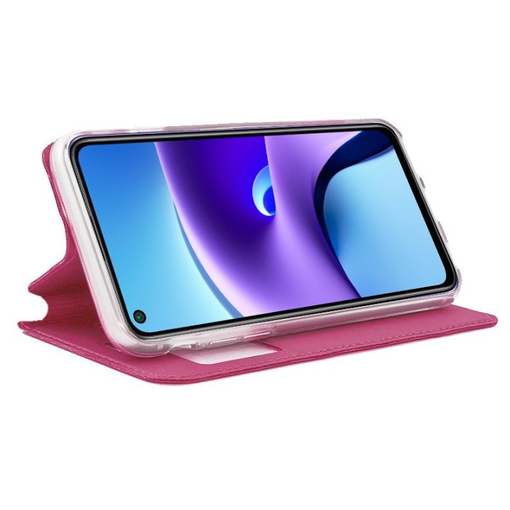 Cool Funda Flip Cover Liso Rosa para Xiaomi Redmi Note 9T
