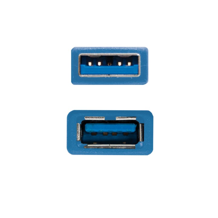 Nanocable USB-A/M a USB-A/H 1m Azul (10.01.0901-BL)