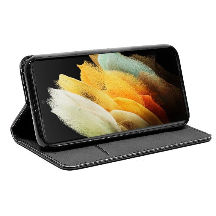 Cool Funda Flip Cover Liso Negro para Samsung Galaxy S21 Ultra