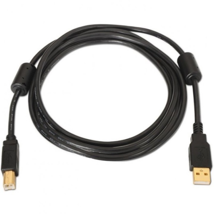 Aisens Cable para Impresora USB-A 2.0 a USB-B Macho/Macho 3m Negro