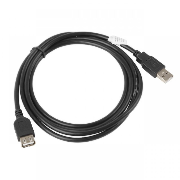 Lanberg Cable USB-A 2.0 Macho/Hembra 1.8m Negro