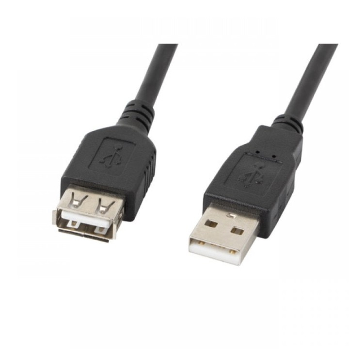 Lanberg Cable USB-A 2.0 Macho/Hembra 0.7m Negro
