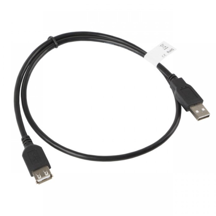 Lanberg Cable USB-A 2.0 Macho/Hembra 0.7m Negro