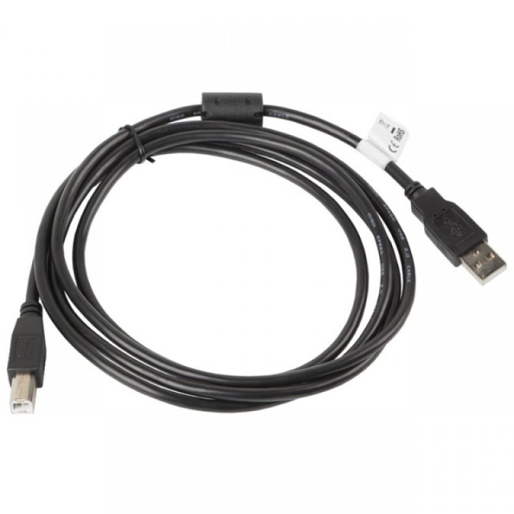 Lanberg Cable USB-A 2.0 a USB-B con Ferrita Macho/Macho 1.8m Negro