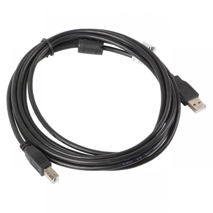 Lanberg Cable USB-A 2.0 a USB-B Macho/Macho con Ferrita 3m Negro