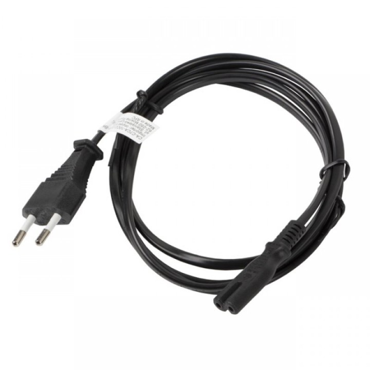Lanberg Cable de Alimentación CEE 7/16 a IEC 320 C7 1.8m Negro