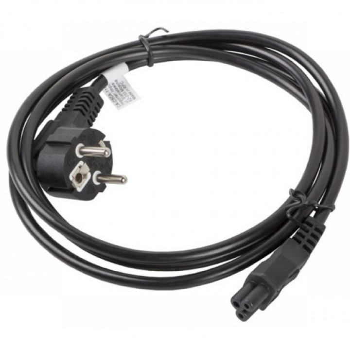 Lanberg Cable de Alimentación CEE 7/7 a IEC 320 C5 Macho/Hembra 1.8m VDE Negro