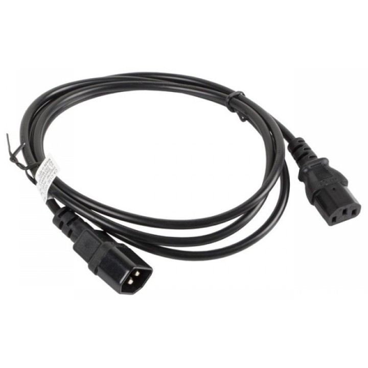 Lanberg Cable de Extensión IEC 320 C13 a C14 Macho/Hembra 1.8m Negro