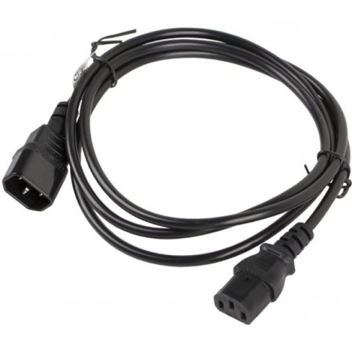Lanberg Cable de Extensión IEC 320 C13 a C14 Macho/Hembra 1.8m Negro