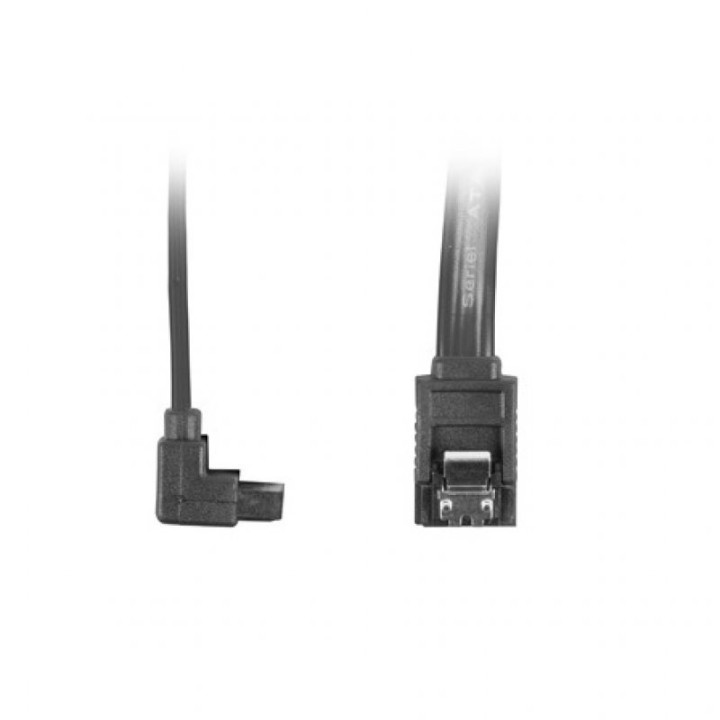 Lanberg Cable SATA III 6Gb/s Acodado Hembra/Hembra 50cm Negro