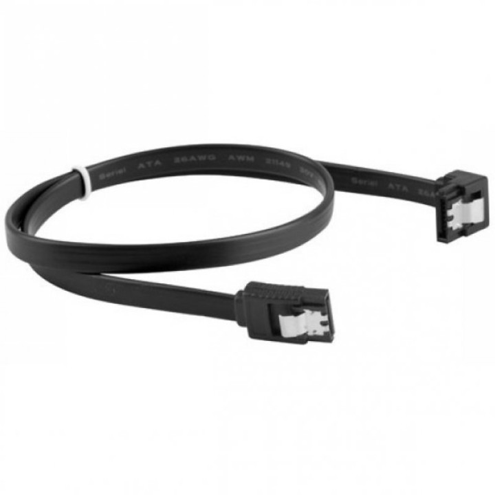 Lanberg Cable SATA III 6Gb/s Acodado Hembra/Hembra 50cm Negro