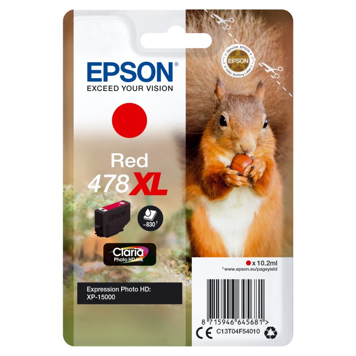 Tinta Epson Claria Photo HD 478XL Rojo (C13T04F54010)