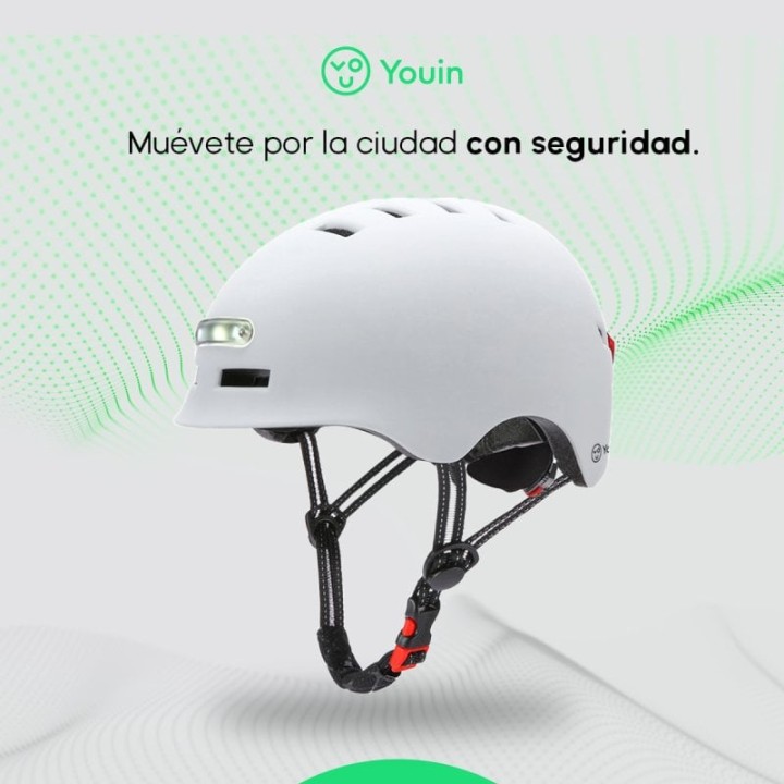 Youin Casco con Luz LED Blanco Talla L 58x61cm