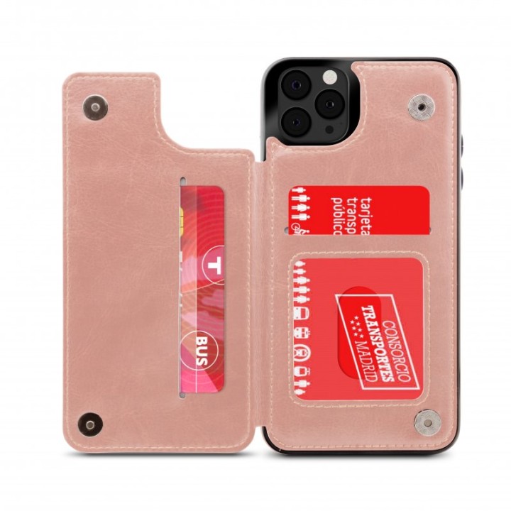 Nueboo Wallex Funda Piel Dorado Rosa para iPhone 12 Pro Max