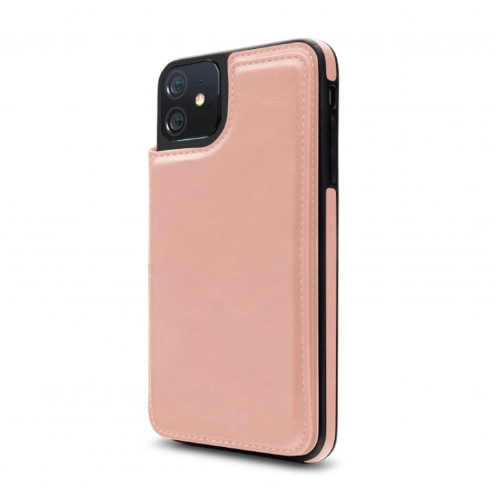 Nueboo Wallex Funda Piel Dorado Rosa para iPhone 12 Mini