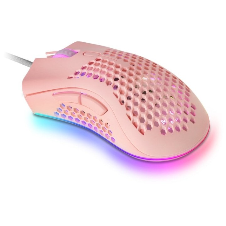 Mars Gaming MMEX Ratón Gaming RGB 32000DPI Rosa