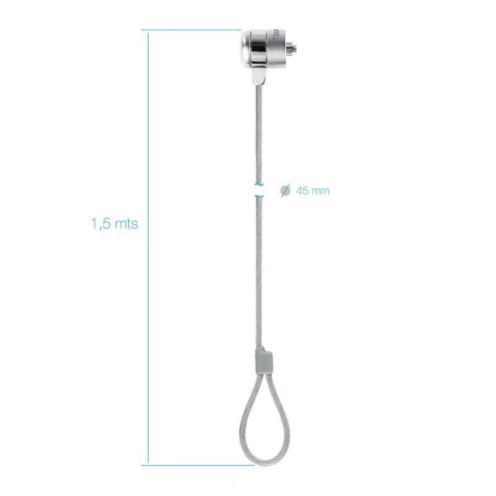 Tooq Cable de Seguridad con Llave 1.5m