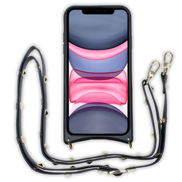 Cool Funda Colgante Pop-Rock Negra para iPhone 11