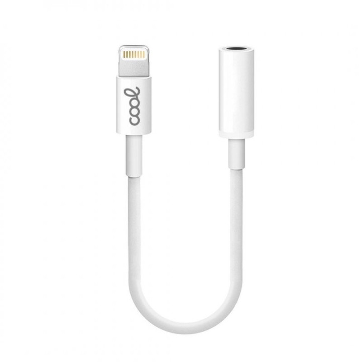 Cool Cable Lightning a Jack 3.5 mm Macho/Hembra Blanco