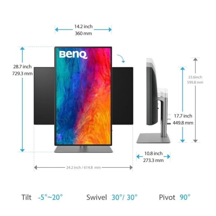 BenQ Creative Pro PD2725U 27" LED IPS UltraHD 4K AQCOLOR Pantone Validated Daisy Chain Altura Ajustable