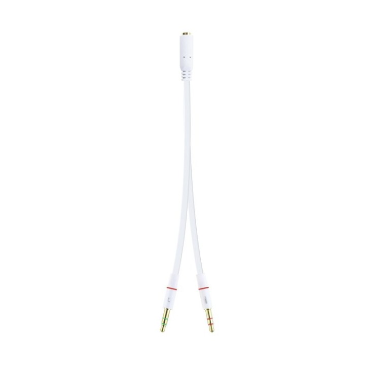 Nanocable Cable Audio Jack 3.5 a 2xJack 3.5 Macho/Hembra 20cm Blanco