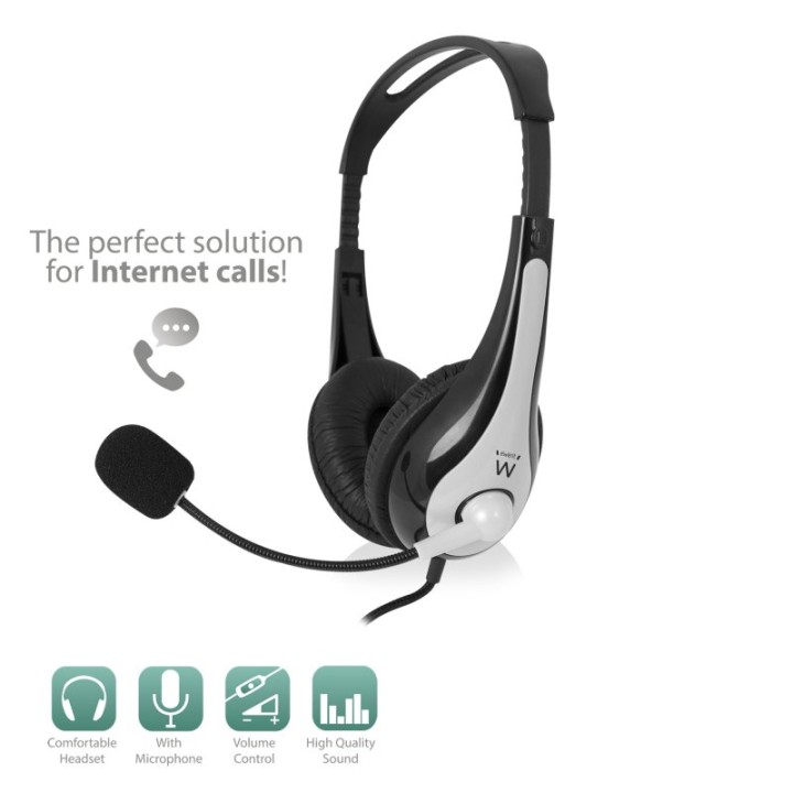 Ewent EW3562 Auriculares Estéreo con Micrófono y Control de Volumen