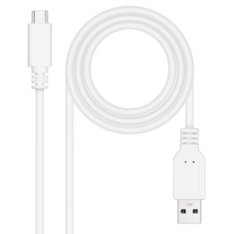 Nanocable USB-C/M a USB-A/M 1m Blanco (10.01.2101-W)