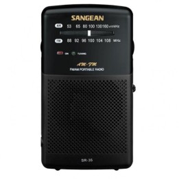 Sangean SR-35 Radio de Bolsillo FM/AM Negra