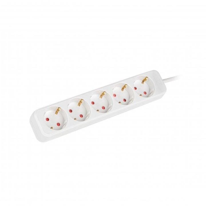Lanberg Regleta 5 Tomas Schuko Blanca 3m