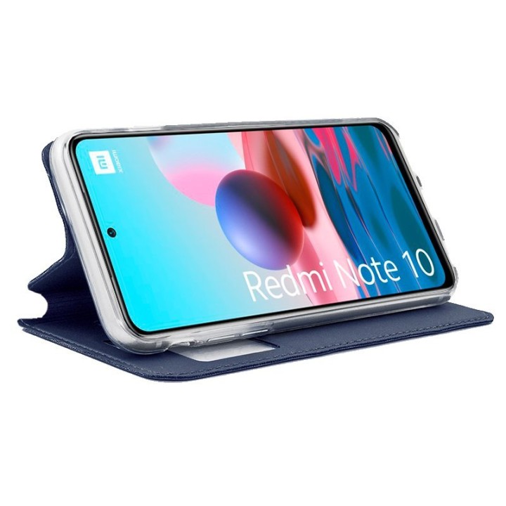 Cool Funda Flip Cover Liso Azul para Xiaomi Redmi Note 10/Note 10S
