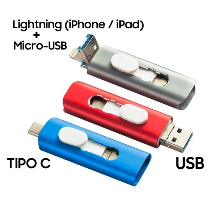 Cool 64GB Lightning /USB-C /Micro-USB Negro