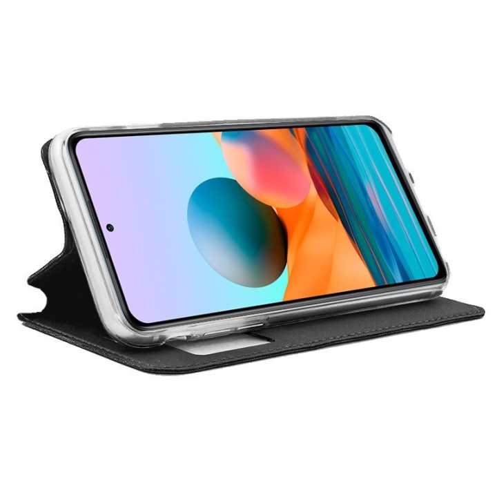 Cool Funda Flip Cover Liso Negro para Xiaomi Redmi Note 10 Pro