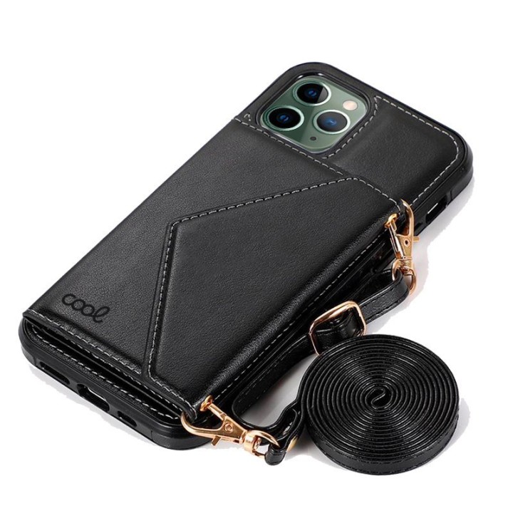 Cool Funda Colgante Wallet Negra para iPhone 11 Pro Max