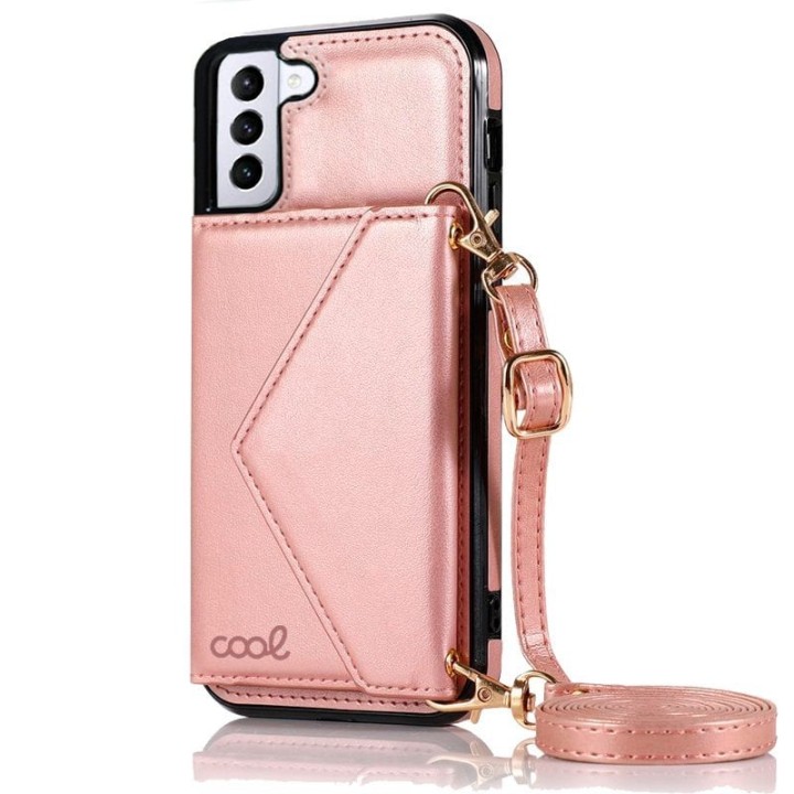 Cool Funda Colgante Wallet Rosa para Samsung Galaxy S21 Plus