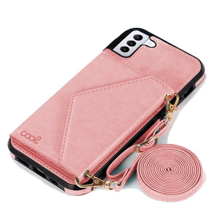 Cool Funda Colgante Wallet Rosa para Samsung Galaxy S21 Plus
