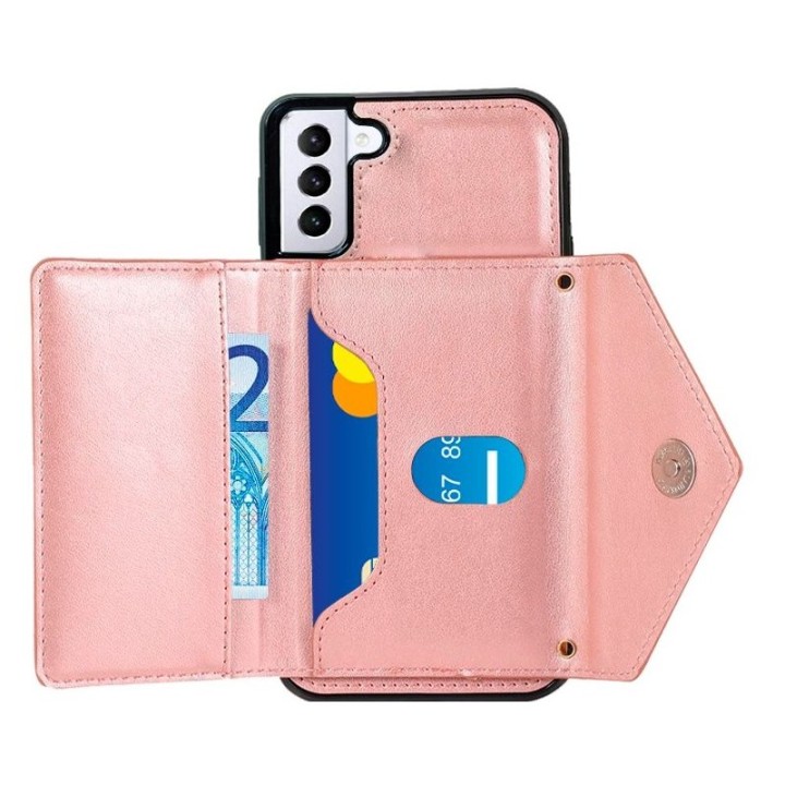 Cool Funda Colgante Wallet Rosa para Samsung Galaxy S21 Plus
