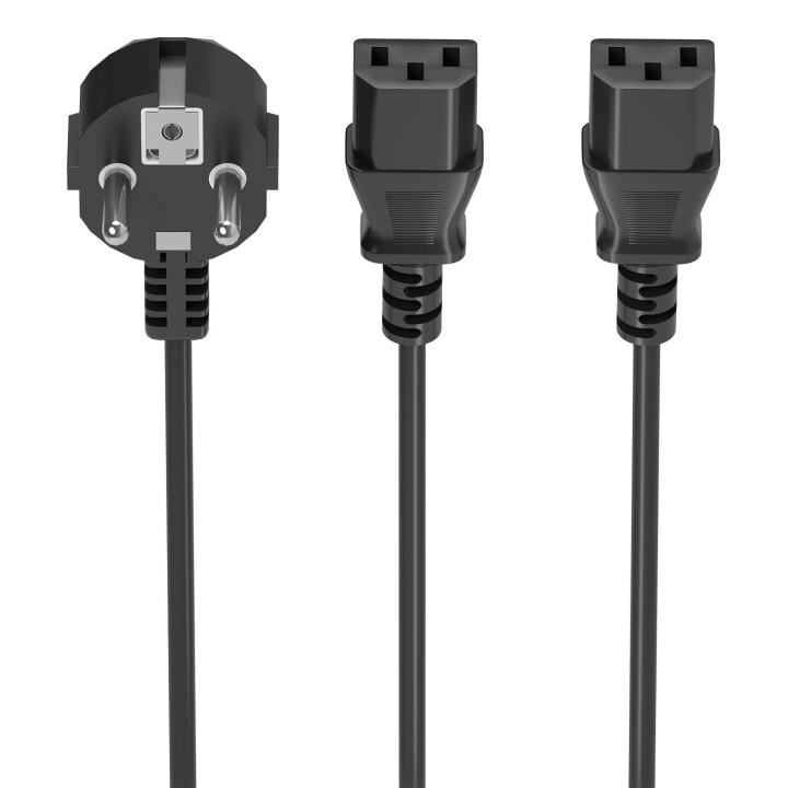 Cable CPU AISENS CEE7/M-2xC13/H 3m Negro (9A132-0865)