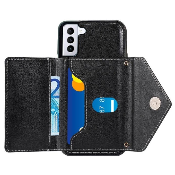 Cool Funda Colgante Wallet Negra para Samsung Galaxy S21 Plus